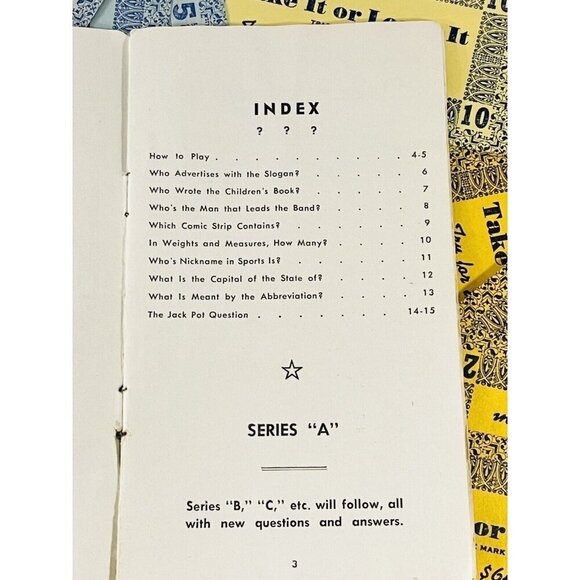 WWII Take It or Leave It $64 Question Trivia Game Victory Buy Bonds Propaganda - Picture 7 of 9